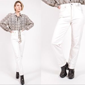 Vintage 90s Y2K Oscar De La Renta white jeans